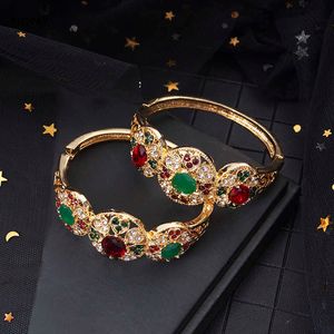 Bracelets en métal de couleur or en forme de coeur marocain pour femmes couleurs strass Bracelets bracelets bijoux cadeau Q0719