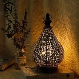 Marokkaanse Tafellamp Slaapkamer Bureau Woonkamer Nachtkastje Kaarshouder Touch lampe de chevet Nachtlampje Tuin Home Decor 240129