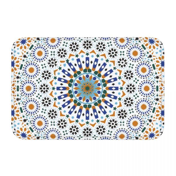 Marocain zelig carreau rétro rétro abstrait motif multi-couleurs motif antidérapant baignoire matvintage de fleur