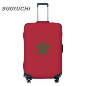 Housse de bagage avec drapeau du pays du maroc, accessoires de voyage, sac anti-poussière élastique imprimé, boîtier de chariot de protection 240105