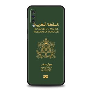 Marokko vlag paspoort telefoonhoesje voor Samsung Galaxy A50 A70 A10 A54 A30 A40 A20S A20E A02S A12 A22 A22 A14 A52 A32 5G Cover Shell