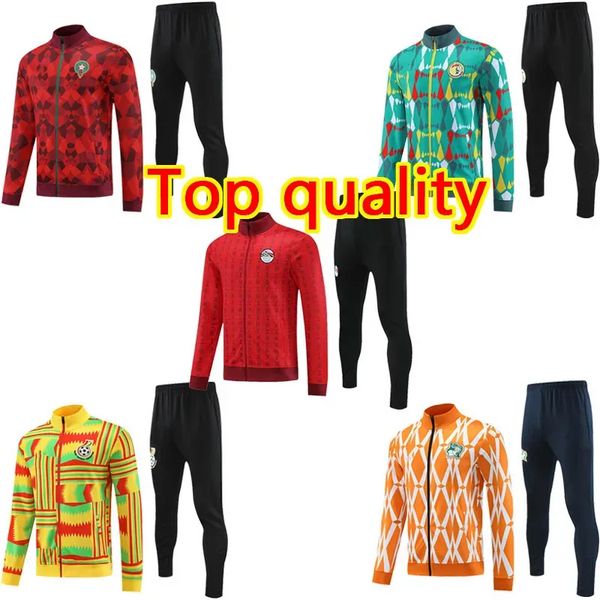 Maroc Sénégal Ghana Égypte Côte d'Ivoire Football Tracksuit Soccer Tracksuit Course Hakimi Ziyech 23/24 Afrique Coupe des nations Veste d'entraînement Sports Sports Chandal Tuta