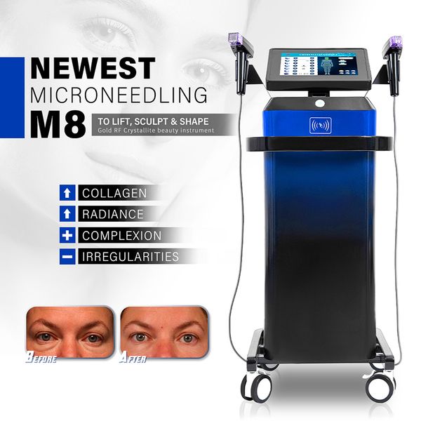 Nouvelle mise à niveau Morpheus 8 Micro-aiguilletage fractionné RF Anti-âge Machine anti-rides rajeunissement de la peau équipement de traitement du visage 2 poignées peuvent fonctionner ensemble