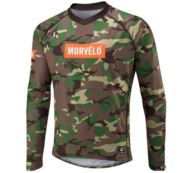 Morvelo Camouflage T-shirt Downhill Bike Mtb MX Jersey Motocross Gear Long Manche à manches hors route Cyclocross Vêtements MAGLIA CICLISMO9096740