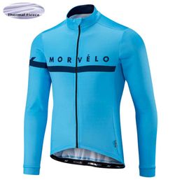 Morvelo Winter Thermal Fece Cycling Jersey long seve Ropa ciclismo hombre Bicyc Wear Vélo Vêtements maillot Ciclismo AA230524