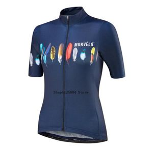 Morvelo Femmes Cycling Jersey Clain à manches Moutille de VTT Race Fit Fit Ladies Cyling Vêtements Full Zipper Bicycle S5XL8875996