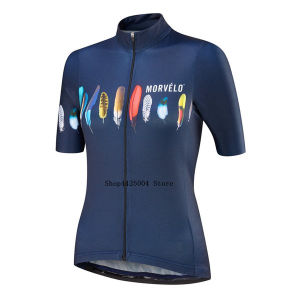 Morvelo femmes cyclisme maillot à manches courtes VTT maillot course Fit dames cyclisme vêtements pleine fermeture éclair vélo S-5XL