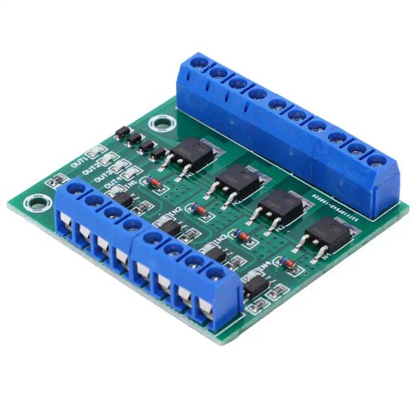 MOS FET 4 canales Pulso de activación de la placa del controlador del controlador PWM OptoCoupler Opto-isolator Board para la luz LED del motor