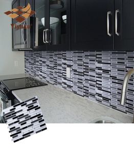 Mosaïque auto-adhésif carrelage dosseret sticker en vinyle de salle de bain en vinyle de salle de bain décoration diy6134795