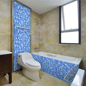 Mosaïque auto-adhésif papier peint autocollant PVC 2D étanche à l'huile carreaux de céramique autocollants décor à la maison cuisine salle de bain V4
