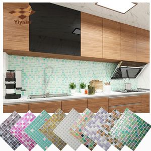 Mosaic Wall Tile Peel and Stick Self adhesive Backsplash DIY Kitchen Bathroom Home Wall Sticker 3D