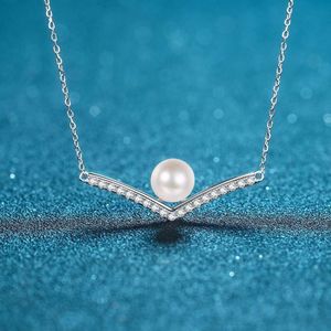 Mosang diamanten halsketting, Tamsui-parel voor dames, licht en met een sierlijke kraagketting