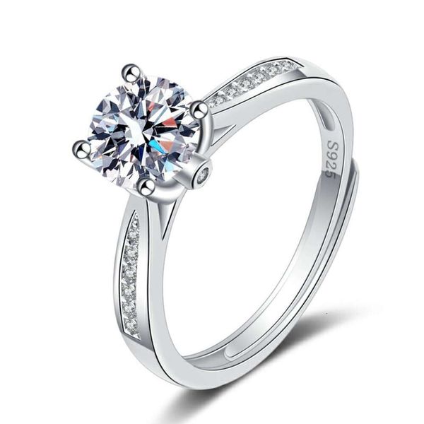 Mosang pierre bague diamant S925 bague en argent femme Six griffes bague D couleur 1 Carat fiançailles saint valentin cadeau Pmj078