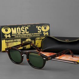 Mosco Lemtosh Style Sunglasses Men Femmes Vintage Round Tint Ocean Lens Brand Design Transparent cadre Sun Verres OCULOS DE SOL