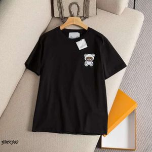 Moskou Brand Shirt Polo Polo Dames plus size tees Nieuwe Moscino Woman T-shirt Flocking Cartoon Bear Letter Mosc Borduurwerk losse korte mouw 4245