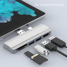 Estación de acoplamiento USB HUB 3.0 móvil para Surface Pro 4/5/6 a puerto USB 3.0 -Adaptador divisor de lector SD/TF compatible