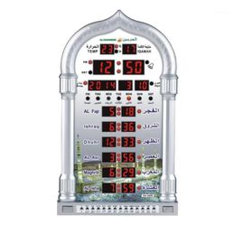 Mosquée Azan Calendrier Prière Musulmane Horloge Murale Alarme Affichage LCD horloge murale numérique Décor Décoration De La Maison Aiguille À Quartz sablier1183G