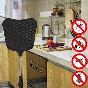 Muggen en vliegdodende plastic vlieg Swatter intrekbare roestvrijstalen staaf, geschikt voor binnen- en buitengebruik