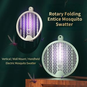 Mugmieten Killer Lamp 4 In1 Electric Swatter USB Oplaadbare Summer Fly Trap Insect Racket Zapper 240415