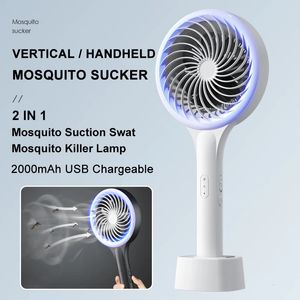Mosquito Killer Lamp Mute Insect Repellent 2-in-1 elektrische zuigmuggen Racket USB Oplaadbare zomervliegval Bug Zapper 240514