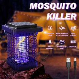 Mosquito Killer Lamps 2-in-1 Solar Outdoor Electric Mosquito tueur imperméable Catcher à mouche Mosquito Killer Night Light Garden Garden Supplies YQ240417