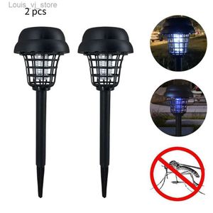 Mosquito Killer Lamps 2pcs Solar Control Field LED Street Light Outdoor Antiroproping Antibug For Garden Lawn Camping YQ240417