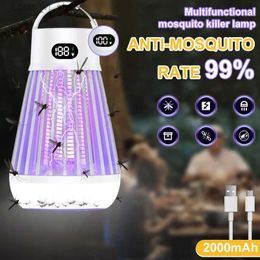 Lámparas asesinas de mosquitos Lámpara de asesinato de mosquitos Lámpara de insectos eléctricos sin radiación Silenciosa carga USB utilizada para iluminación de campamento al aire libre en las habitaciones YQ240417