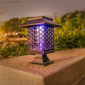 Lampes de tueur de moustique Nouvelle lampe solaire moustique de la lampe à LED imperméable en plein air 2 modes jardin de jardin de jardin de camping moustique lampe YQ240417