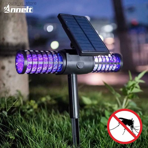 Lámparas asesinas de mosquitos lámpara de repelente solar Insecto impermeable al aire libre jardín de descargas eléctricas de choque eléctrico Patio YQ240417