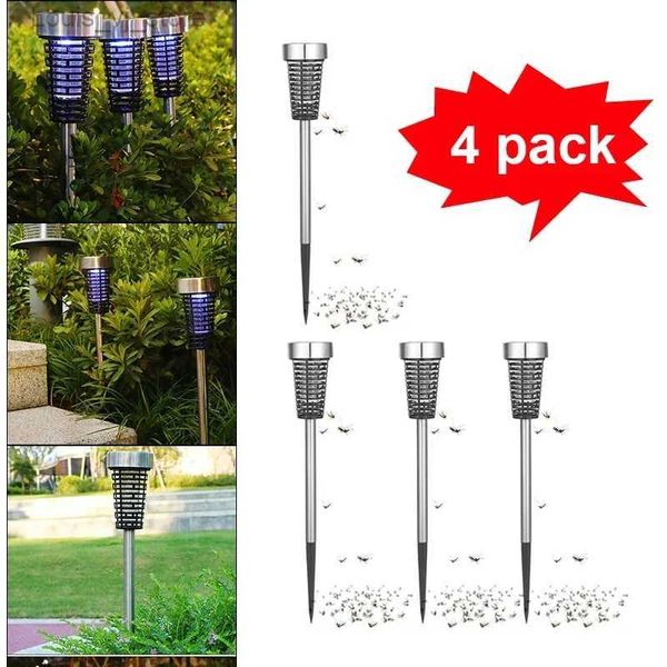 Lámparas asesinas de mosquitos chinches con energía solar y mosquito de mosquitos impermeable con mosca LED al aire libre usada para pasajes de jardín de patio YQ240417