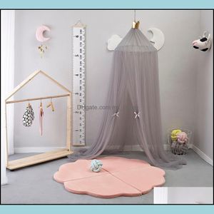 Muggen net beddengoed benodigdheden home textiel tuin Noordse ronde ronde kinderkamer decoratie circar luifel bed valance prinses garen drop levering