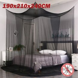 Moustiquaire Noir Blanc Pour Double Four Corner Bed Post Canopy Full Queen King Size Literie