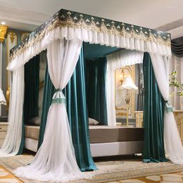 Muggen Net Luxe Dubbeldek Romantisch Wit Lace Shading Princess Bed Mantle Style Floor-Standing Slaapkamer Decoratie