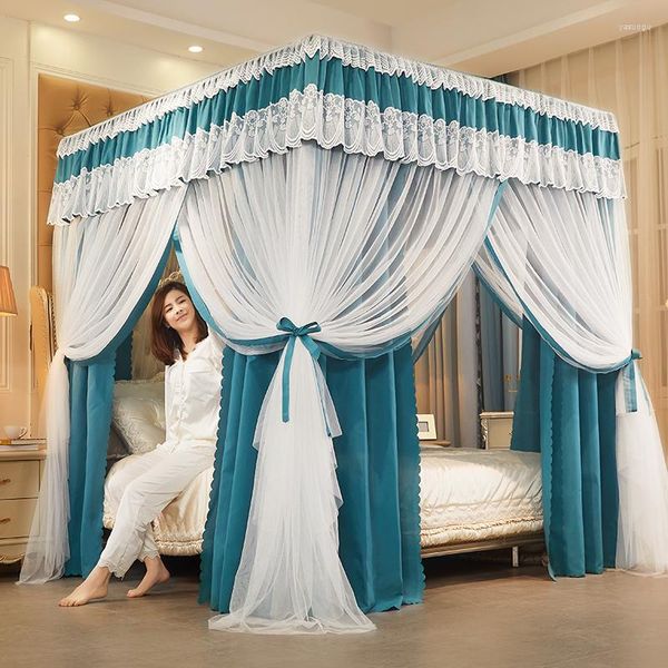 Mosquito Net Luxury Double-pont romantique Blanc dentelle Blanc de lit Mantle Mantle Planchers Double liti￨re Double