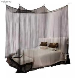 Mosquitera Mosquitera Negro Blanco para cama doble de cuatro esquinas Poste de cama Dosel Mosquitera Tamaño completo Queen King Ropa de cama vaiduryd