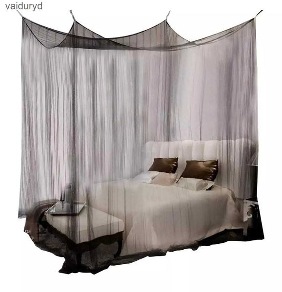 Moustiquaire moustiquaire noir blanc pour lit double à quatre coins lit à baldaquin moustiquaire pleine reine roi taille literievaiduryd