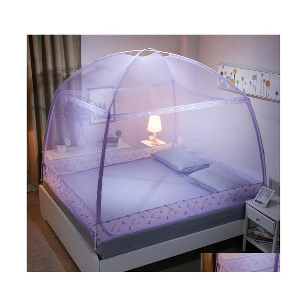 Mosquitera redonda hecha para Adts Threedoor Canopy Netting Princesa Cama Cremallera Estudiantes Carpa de malla Vt0149 Drop Delivery Home Garden Te Dh04R