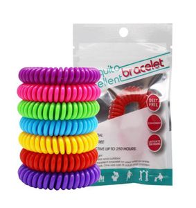 Muggen Werende armband ongediertebestrijding Bracabelets Insectenbescherming Camping Waterdichte spiraalvormige Polsband Outdoor Indoor 8 Colors1164687