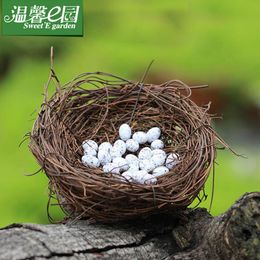 Moss Horticulture Garden Simulation Micro Landscape Happiness Vine Weaving Bird's Nest Egg Decoration Accessoires