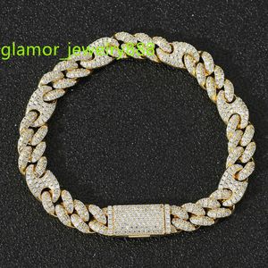 Mossan Diamond Miami 10 mm brede varkensneus trendarmband Micro-inzet Zirkoon Cubaanse ketting Mannelijke en vrouwelijke rapper Hiphoparmband