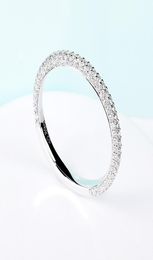 Mossan Stone Ring Dames039S 18K Wit Gold Row Set met Micro Diamond Three Rows of Diamond Full Diamond Wedding Ring4902853