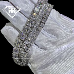 Mossanite VVS Diamond tennisketen 3 mm 4 mm 5 mm vaste 925 zilvertester Gegaan rond briljante gesneden Moissanite Tennis Bracelet