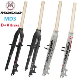 Mosso MD3 vork MTB -fiets rigide voor 26275inch Road Bicycle Front Fork Discv Rem Rechte Tube Cycling Accessories 231221