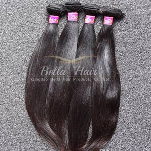 9A Populaire Peruviaanse hair extensions dubbele inslag natuurlijke kleur rechte menselijke haar 2 stks / partij gemengde lengte haar bundels gratis verzending