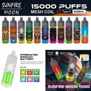 Le plus populaire Sunfire 15000 Puffs 15K Tornado Vape 9000 Pro R et M 600mAh 20ml Pen de vape électronique jetable Jn Shisha 15000 Bar Chinese Charmoise Allemagne France UK Hot