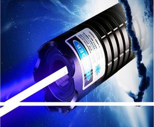 Meest krachtige promotie 50000m Blue Laser Pointer Laser Pen LED zaklamp 450 nm BEAM 5 STAR CAPS Verstelbare lazer jagen9927316