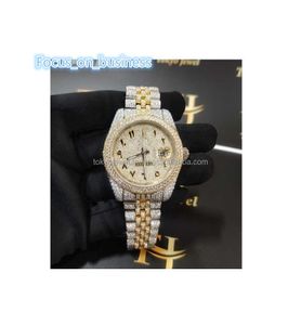 La plupart vendant des VV Iced ou des VV Moisanite Rose Gold Watchband Femelle Wristwatch Exquisite Ladies Quartz Moisanite Montres