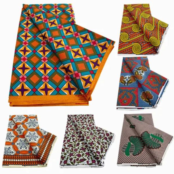 Tela de cera Africana auténtica, telas de cera nigeriana Ankara, estampados de bloques, tela de costura holandesa de alta calidad Batik 240223