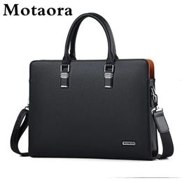 Motaora High Quality Leather Men Sacs Sacs à main masculins pour MacBook HP Dell 14 15,6 pouces pour ordinateur portable Bag de travail MWORDINE 240418