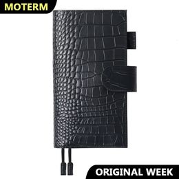 Moterm Llegada Croc Grain Leather Weeks Weeks Portada para Hobonichi Mega Notebook Diary Planner Organizer 240510